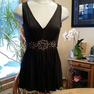 Venus beaded tie back V neck sleeveless top.